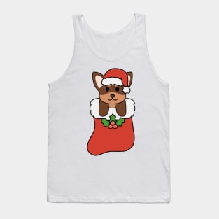 Christmas Brown and Tan Chihuahua Stocking Tank Top